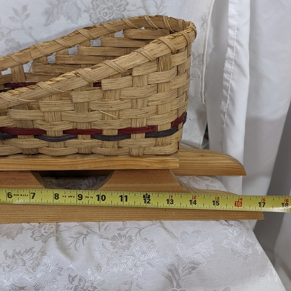 🎄 LTD Commodities NIB 1997 Santa Sleigh wood straw brown vintage - Picture 6 of 12